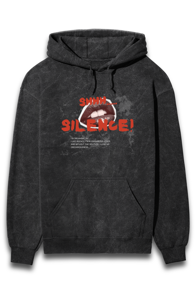 SILENCE Unisex Acid-Wash Hoodie