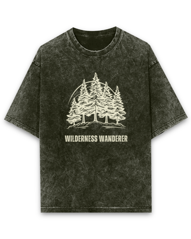 WILDERNESS WANDERER Oversized Acid-wash Unisex T-Shirt