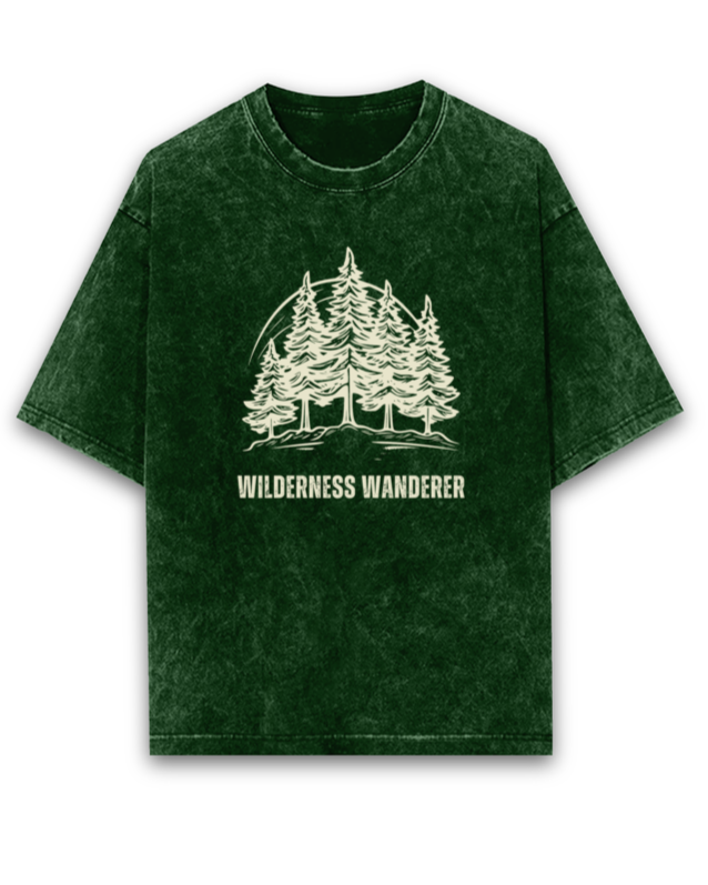 WILDERNESS WANDERER Oversized Acid-wash Unisex T-Shirt