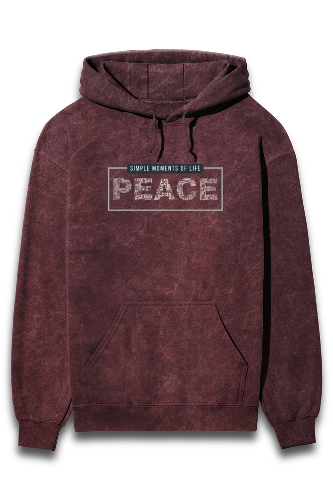 Peace and Love Unisex Acid-wash Hoodie