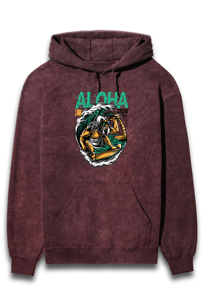 ALOHA Acid-wash Unisex Hoodie
