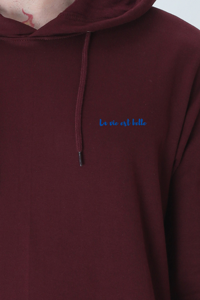 La vie est belle embroidered Unisex Hooded Sweatshirt