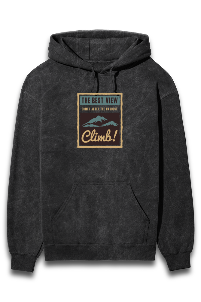 Hardest climb Acid-wash Unisex Hoodie