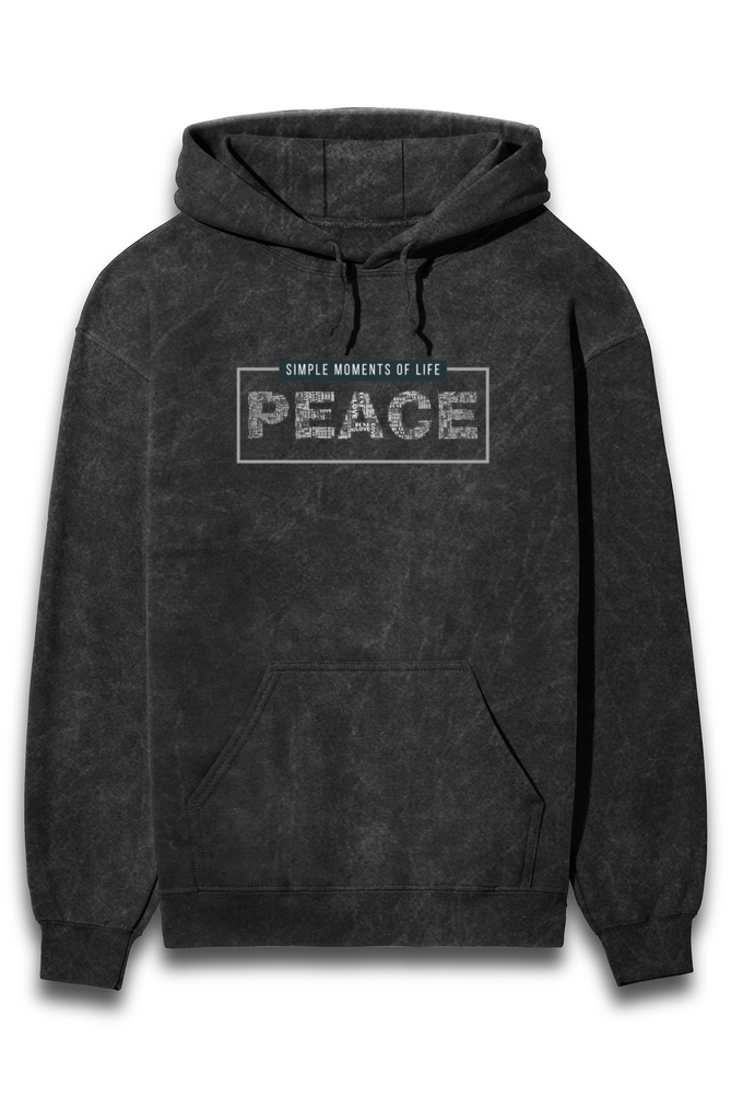 Peace and Love Unisex Acid-wash Hoodie