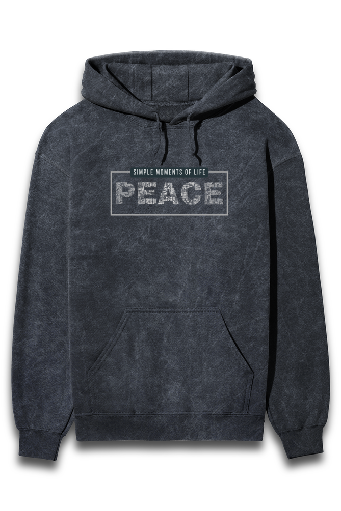 Peace and Love Unisex Acid-wash Hoodie