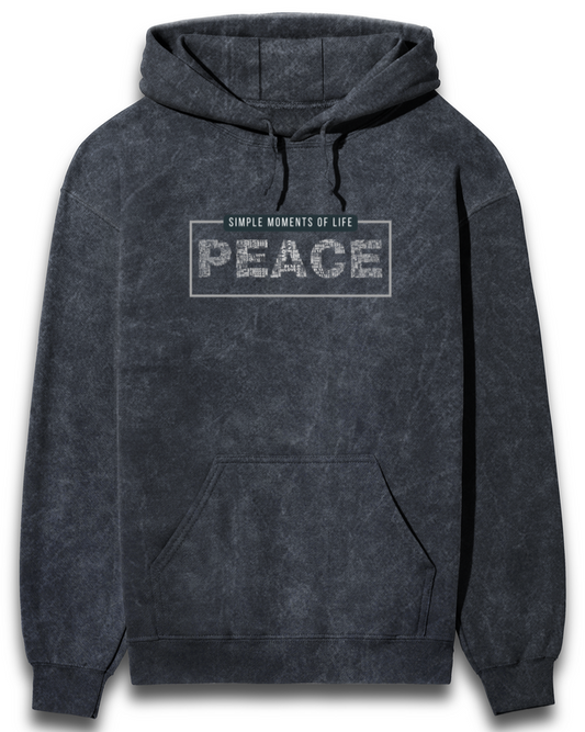 Peace and Love Unisex Acid-wash Hoodie