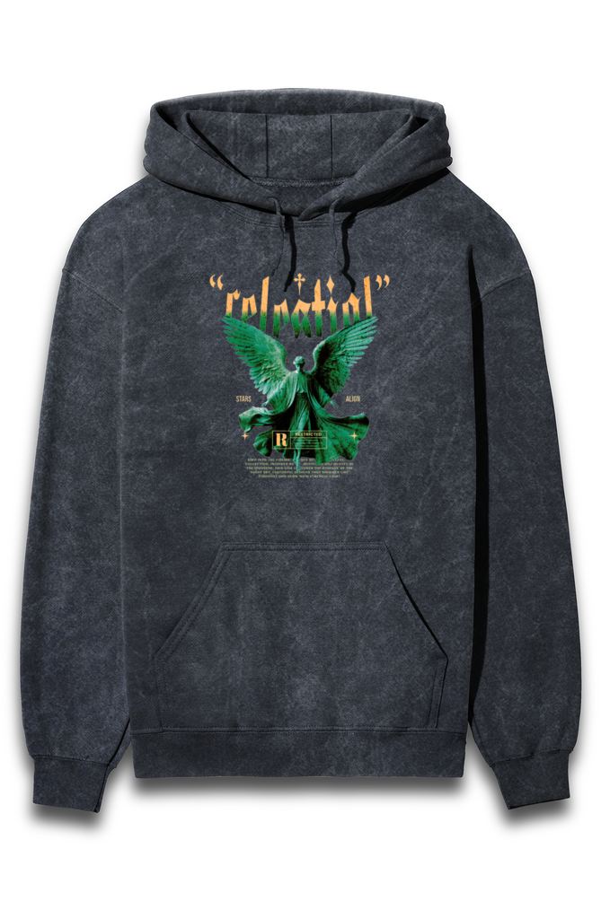 CELESTIAL Acid wash Unisex HOODED SWEATSHIRT