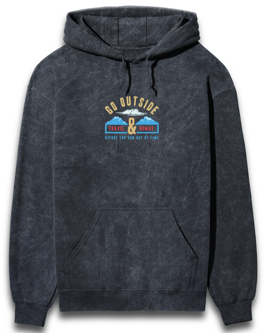 TRAVEL & NOMAD Acid-wash Unisex Hoodie