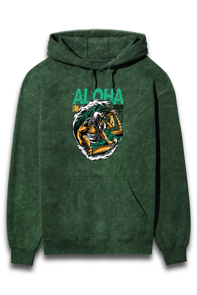 ALOHA Acid-wash Unisex Hoodie
