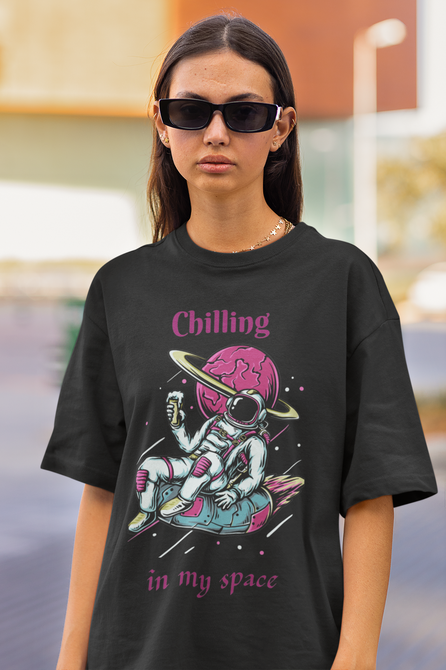 Chilling in space Oversized Unisex Classic T-Shirt