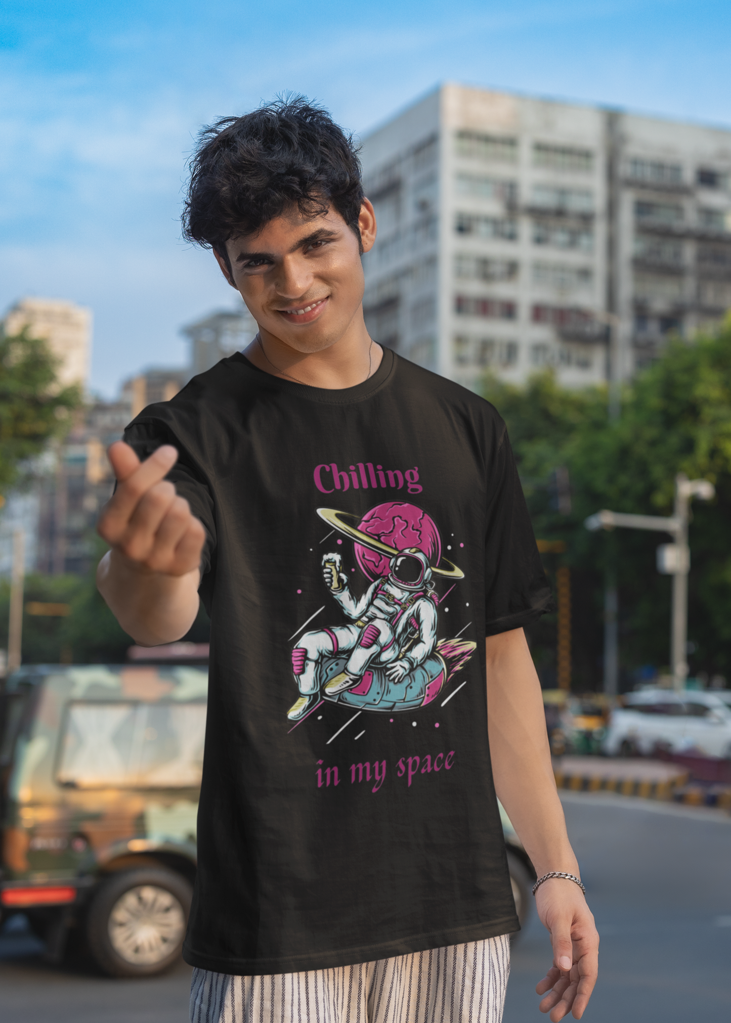 Chilling in space Oversized Unisex Classic TShirt